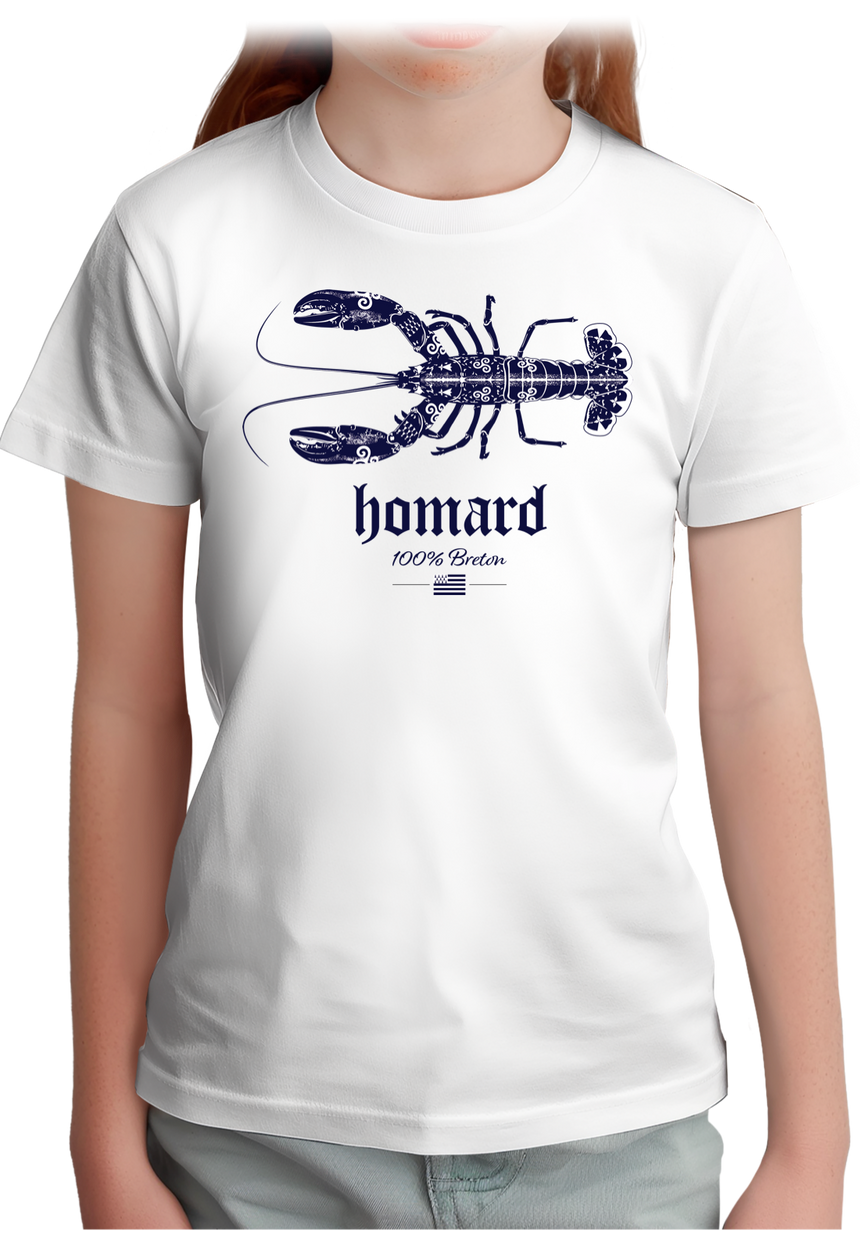 T-Shirt Fille Homard 100% breton