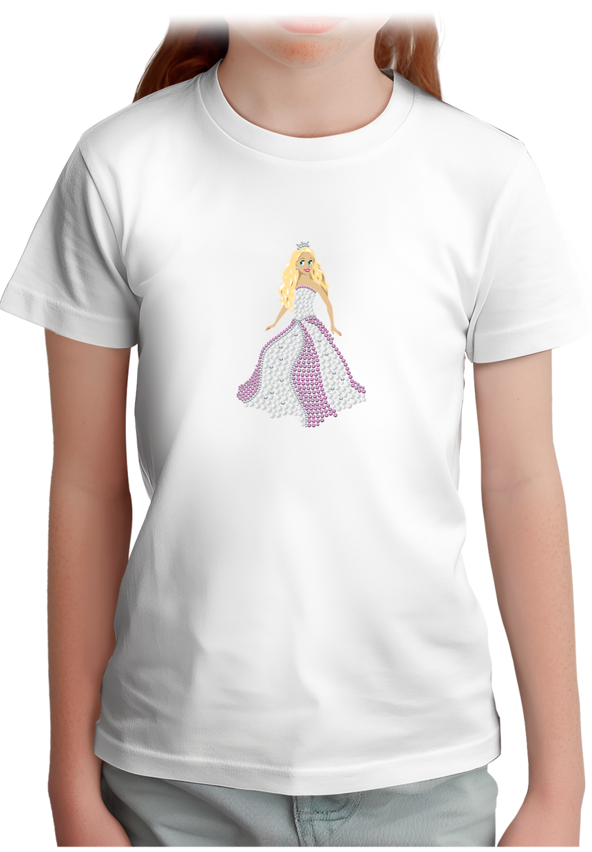 T-Shirt Fille Princesse en strass