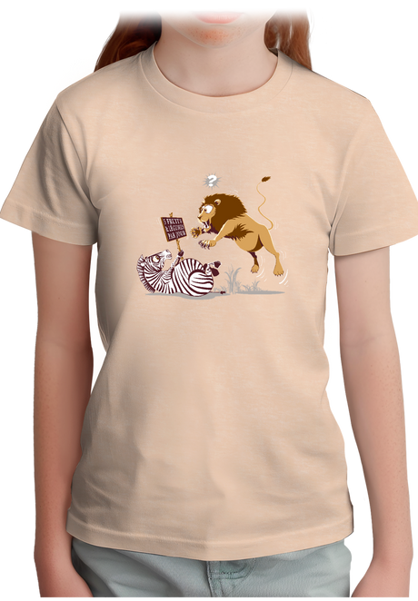 T-Shirt Fille Zèbre vs Lion : 5 fruits légumes par jour