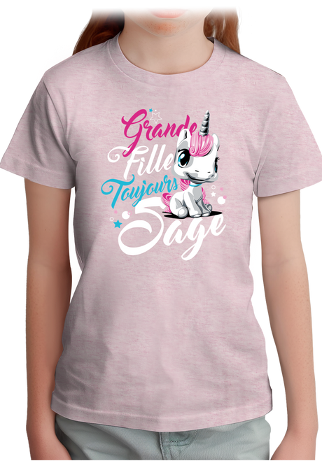 T-Shirt Fille Licorne toujours sage