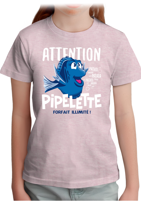 T-Shirt Fille Attention Dory poisson pipelette
