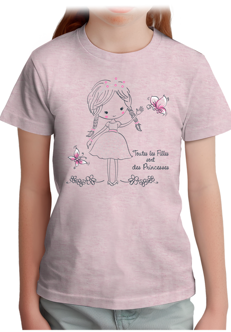 T-Shirt Fille Les filles sont des princesses