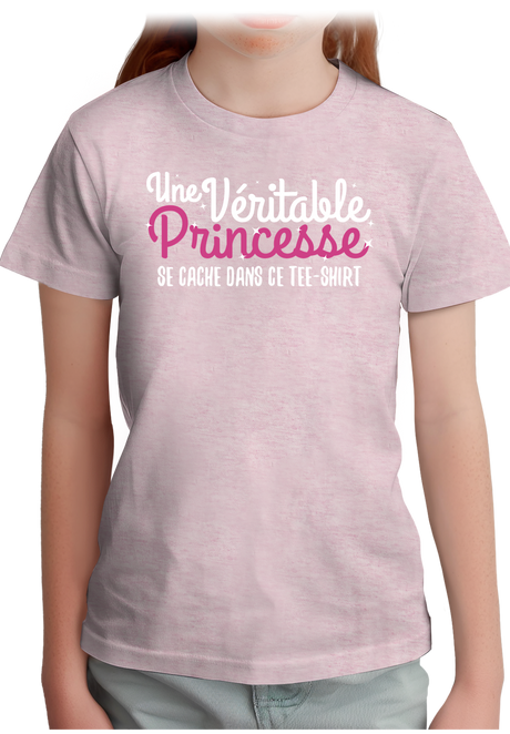 T-Shirt Fille Une véritable princesse