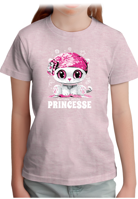 T-Shirt Fille Véritable petite princesse avec strass