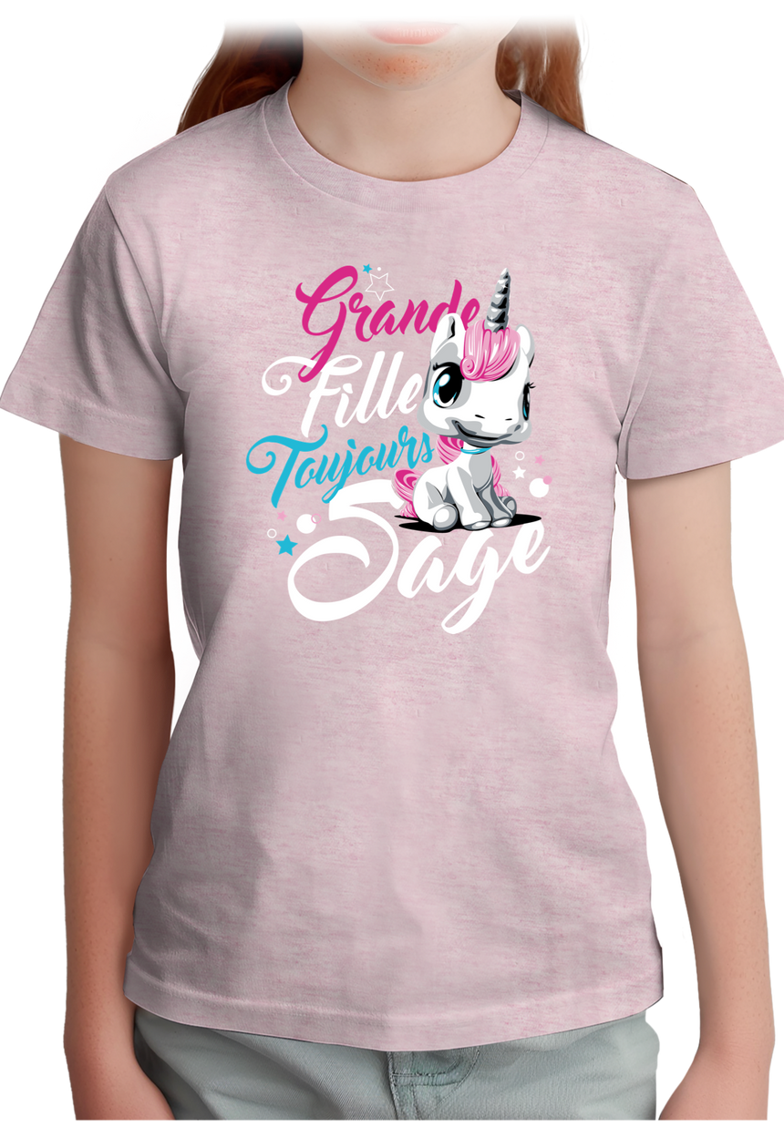 T-Shirt Fille Licorne toujours sage
