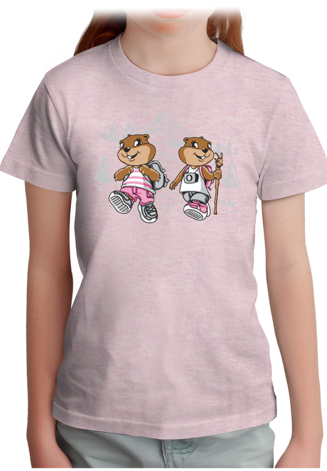 T-Shirt Fille Marmottes en rando à la montagne