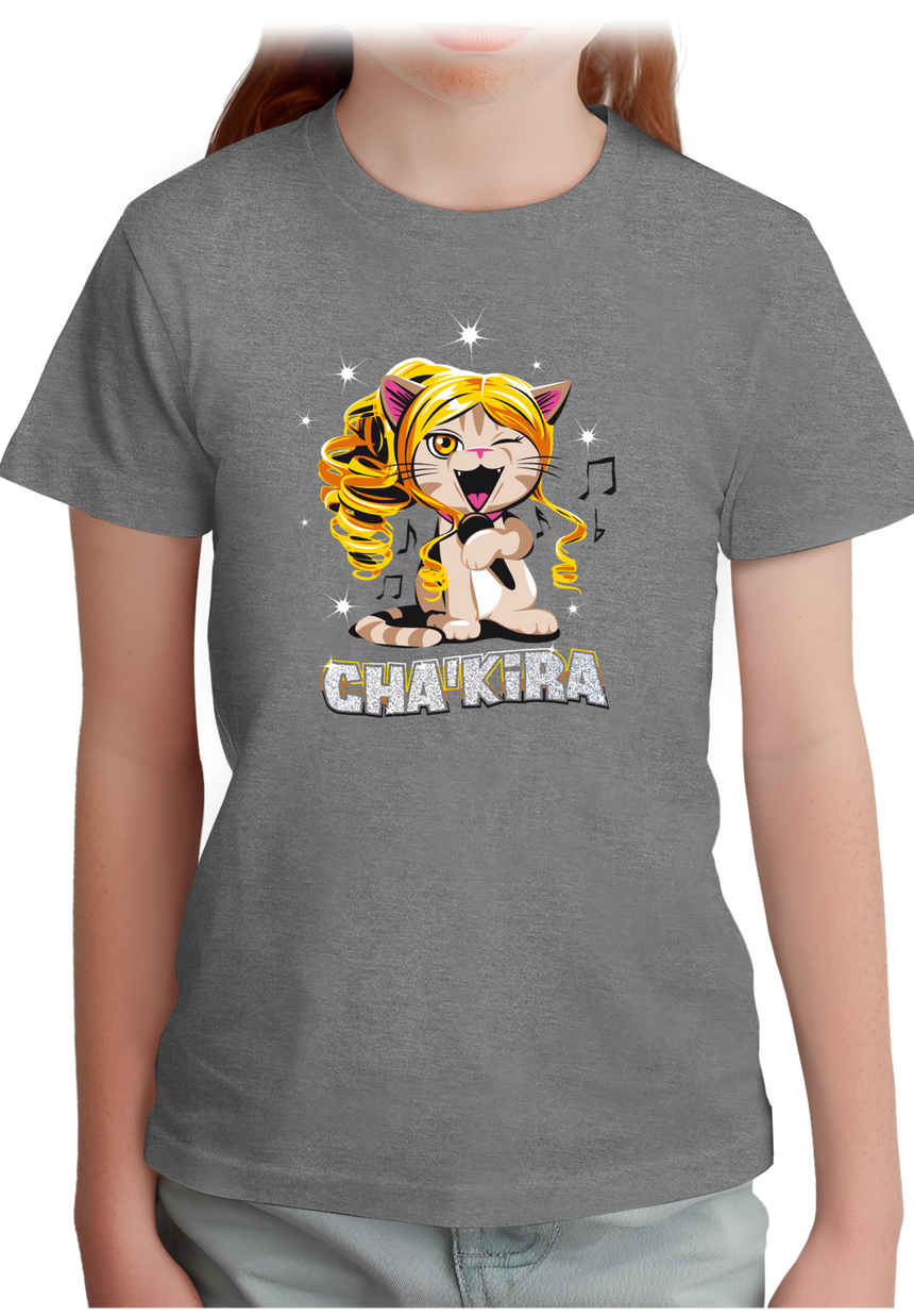 T-Shirt Fille Cha'kira, Chat chanteuse