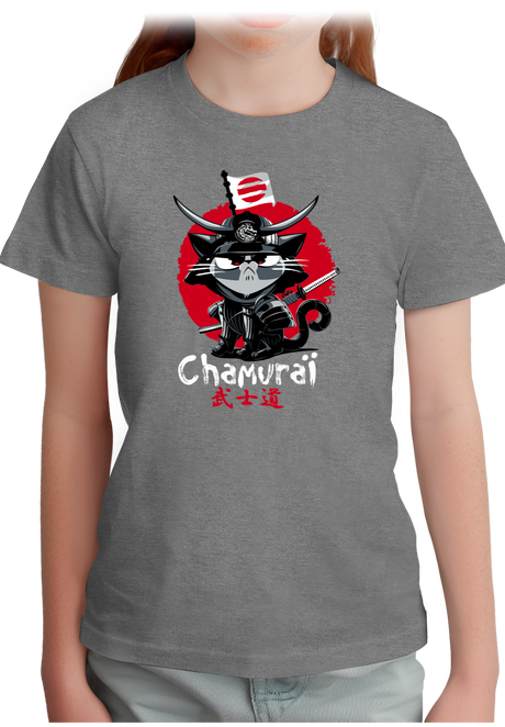 T-Shirt Fille Chat en samouraï