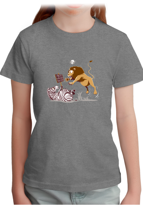 T-Shirt Fille Zèbre vs Lion : 5 fruits légumes par jour