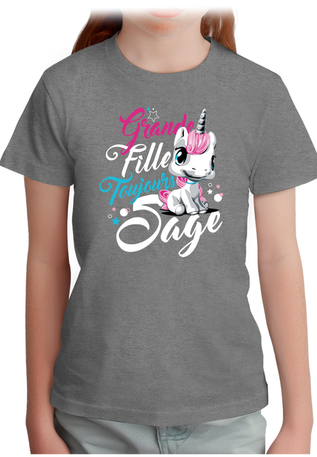 T-Shirt Fille Licorne toujours sage