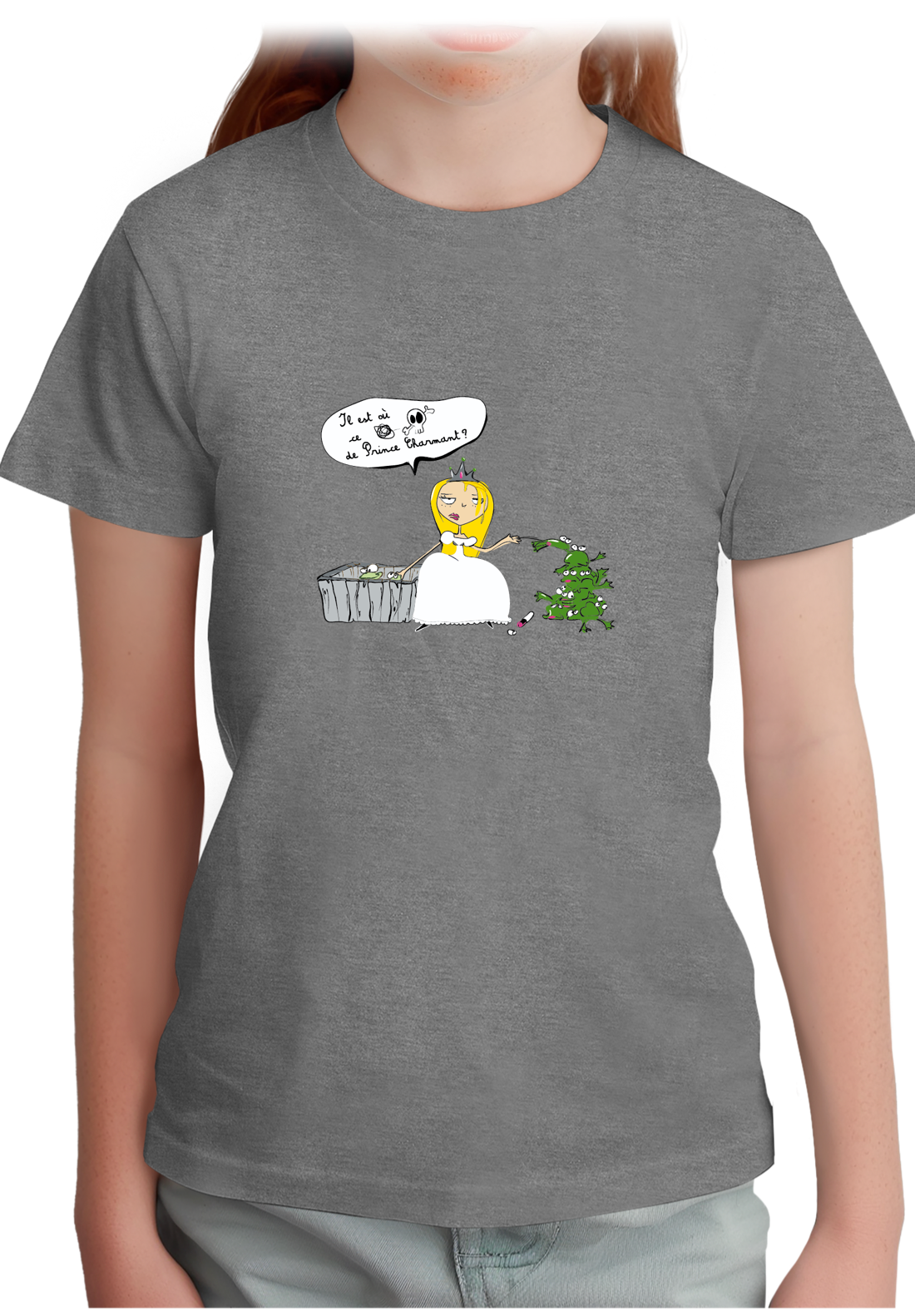 T-Shirt Fille je cherche le prince charmant