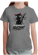 T-Shirt Fille Mon chat déchire tout c'est un ninja