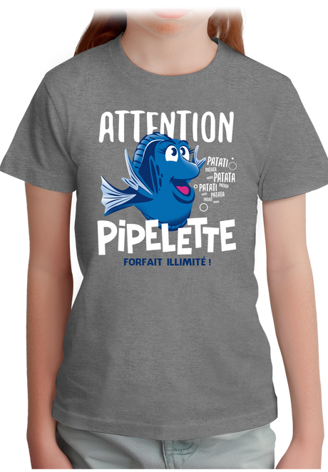 T-Shirt Fille Attention Dory poisson pipelette