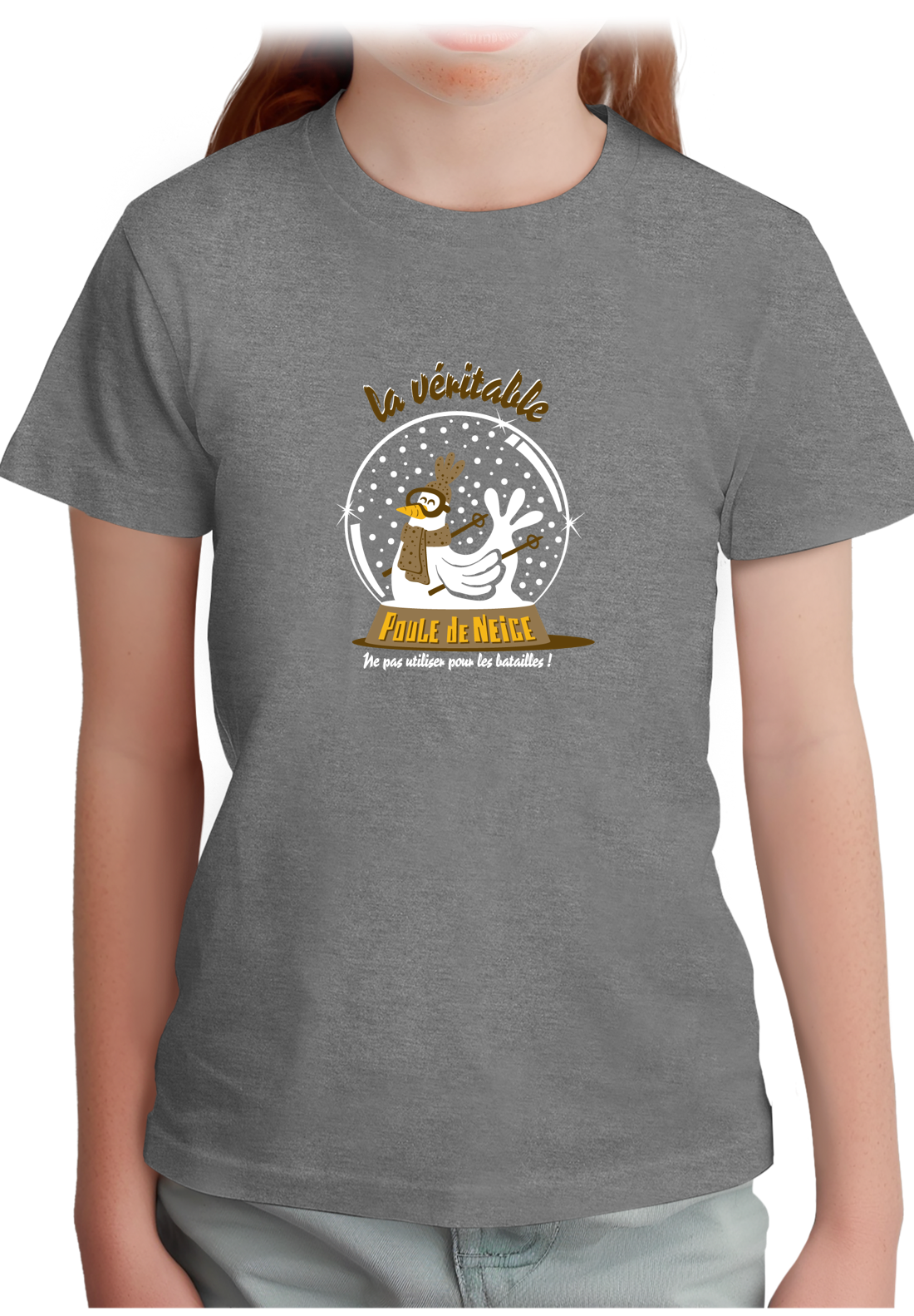 T-Shirt Fille La véritable poule de neige