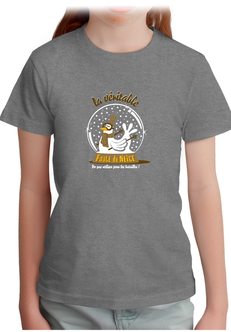 T-Shirt Fille La véritable poule de neige
