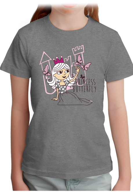 T-Shirt Fille Princesse papillon avec strass