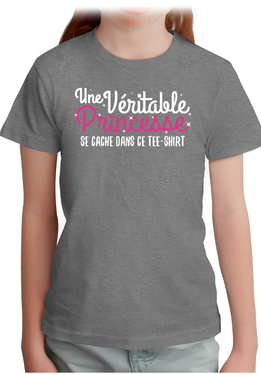 T-Shirt Fille Une véritable princesse
