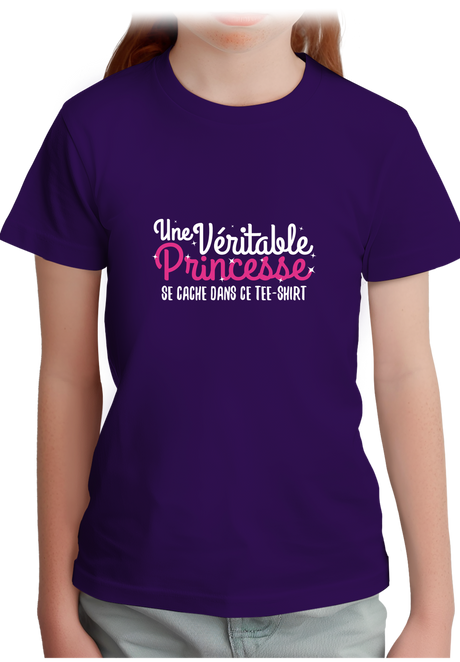 T-Shirt Fille Une véritable princesse
