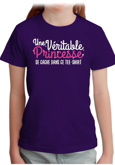 T-Shirt Fille Une véritable princesse