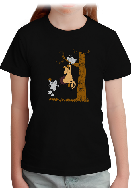 T-Shirt Fille Basket kangourou et koala
