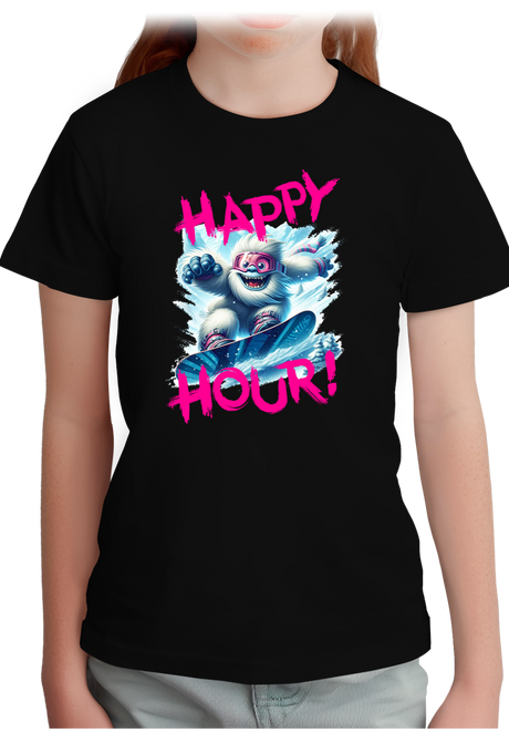 T-Shirt Fille Yeti snow en surf à la montagne