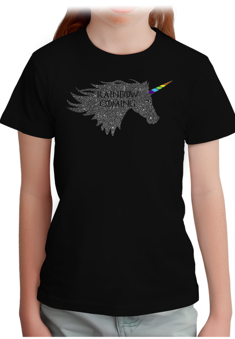 T-Shirt Fille Rainbow unicorn is coming
