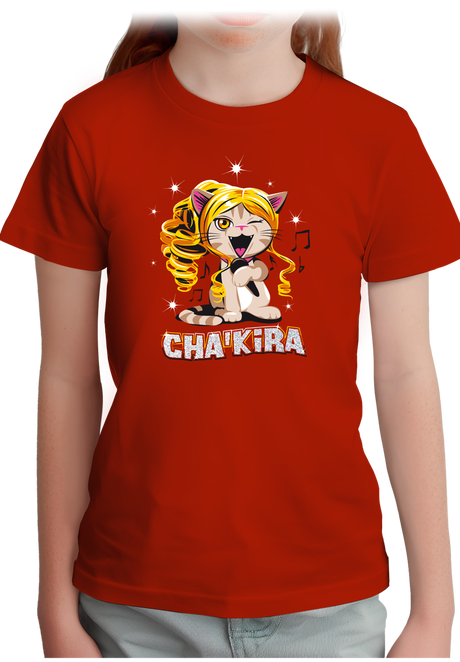 T-Shirt Fille Chat parodie de la chanteuse avec texte metal