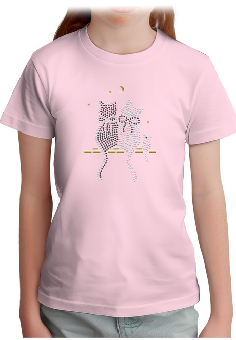 T-Shirt Fille Chat Souris Strass
