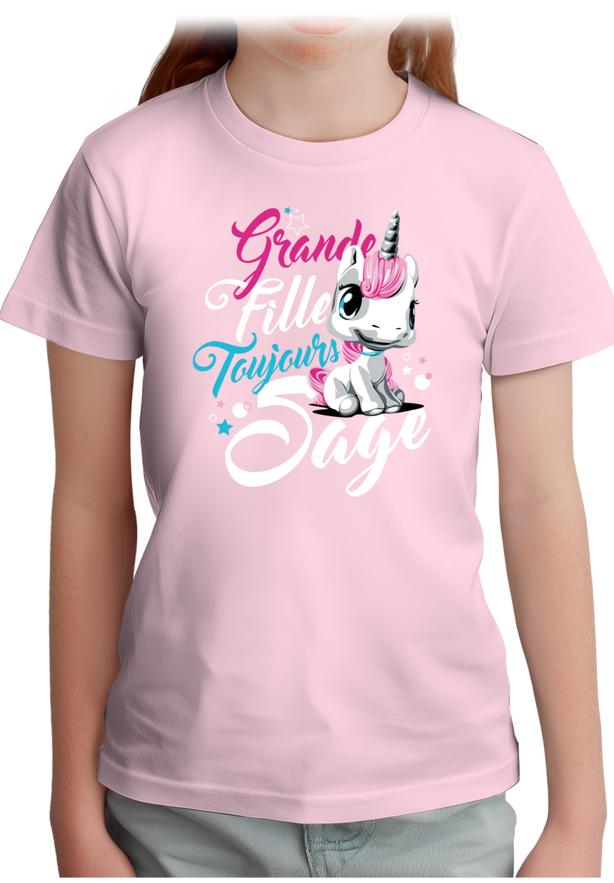 T-Shirt Fille Licorne toujours sage