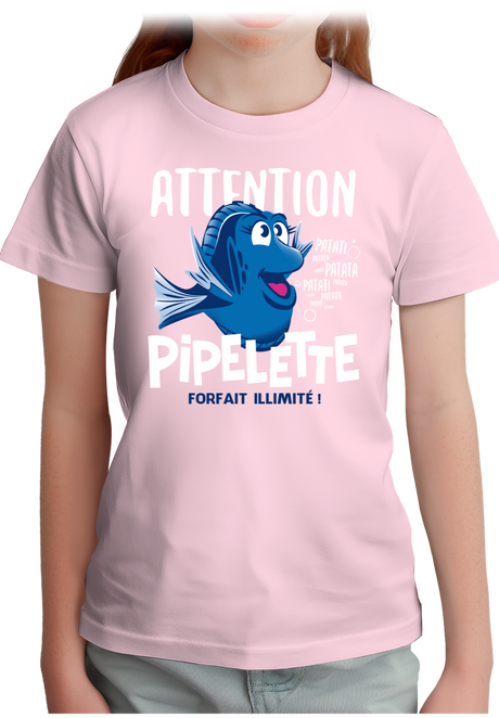T-Shirt Fille Attention Dory poisson pipelette
