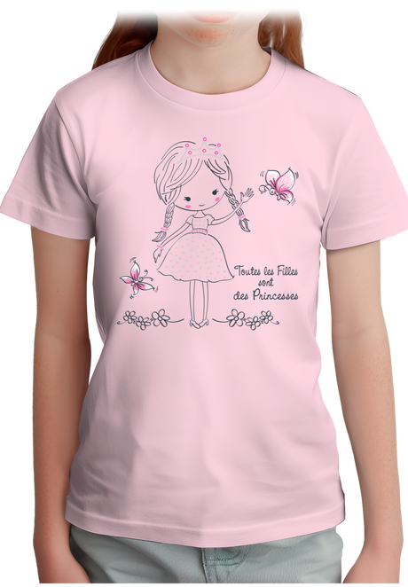 T-Shirt Fille Les filles sont des princesses