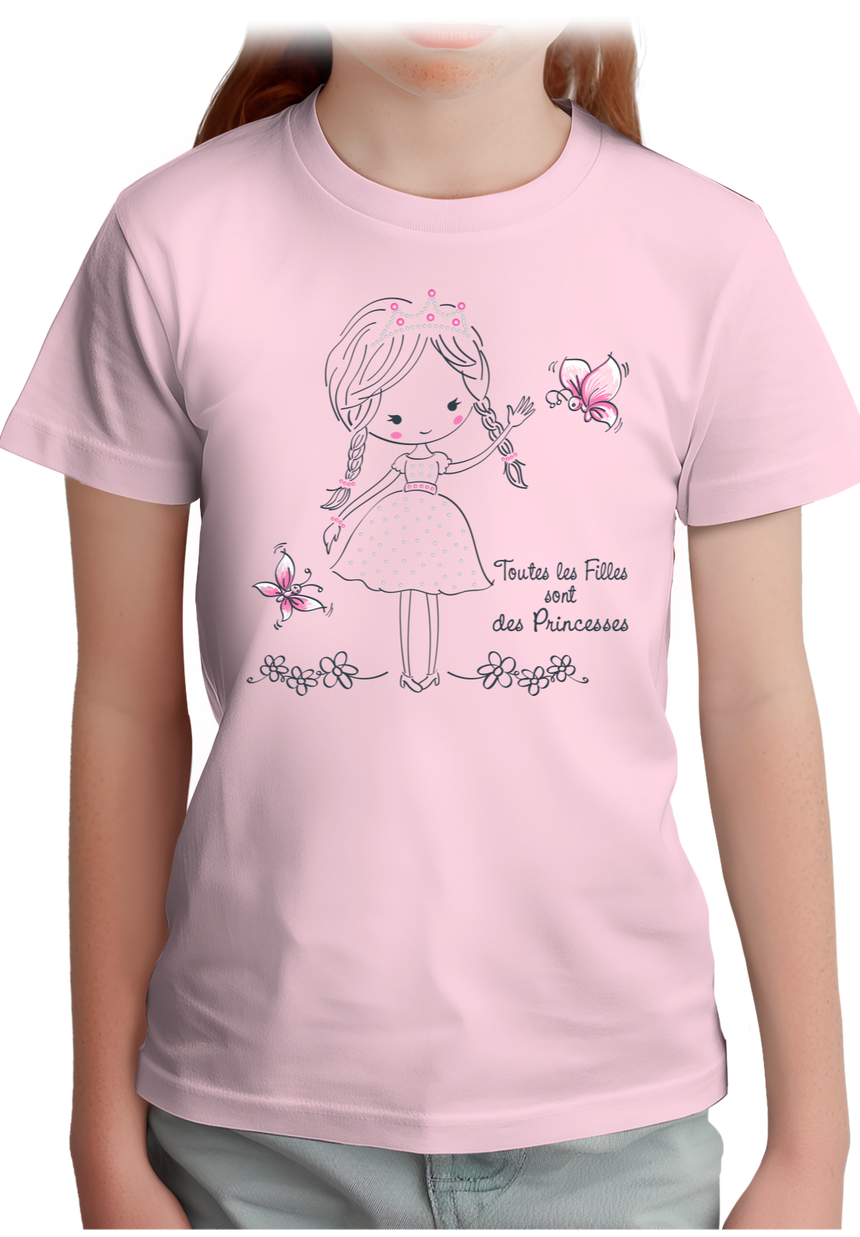 T-Shirt Fille Les filles sont des princesses