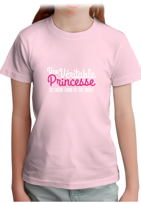 T-Shirt Fille Une véritable princesse