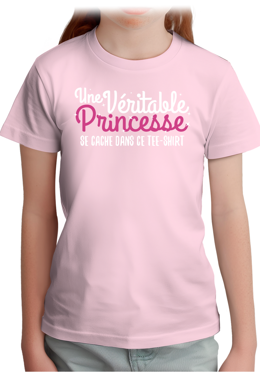 T-Shirt Fille Une véritable princesse
