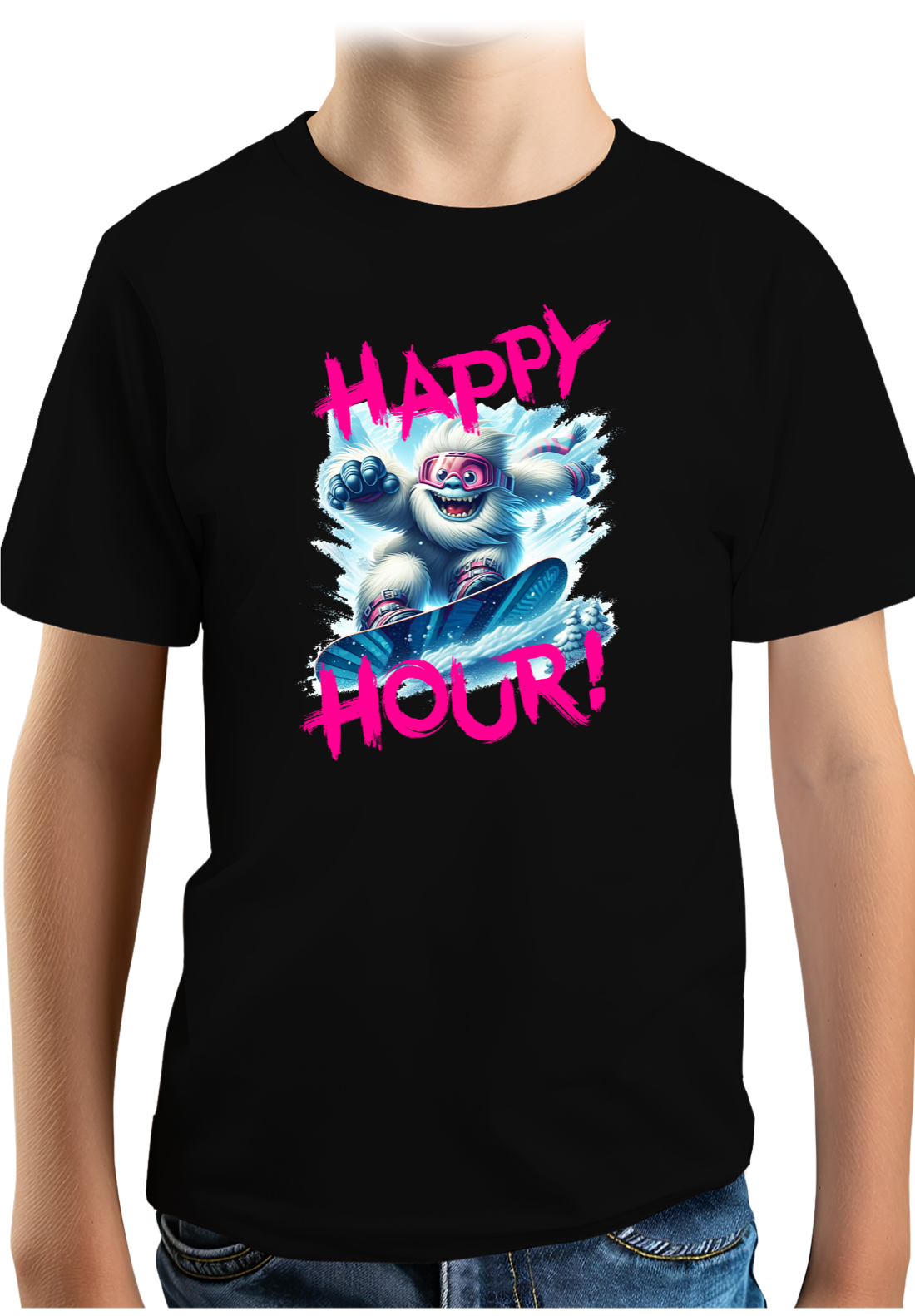 T-Shirt Garçon Yeti snow en surf
