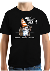 T-Shirt Garçon Hérisson Gandalf, vous ne passerez pas sur la route !