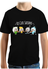 T-Shirt Garçon Les cats saisons