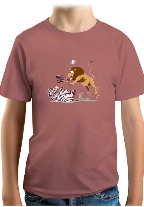T-Shirt Garçon Zèbre vs Lion : 5 fruits légumes par jour
