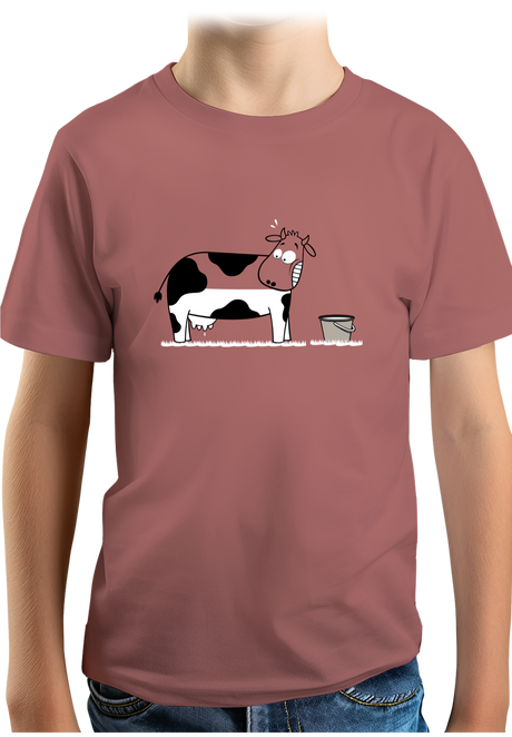 T-Shirt Garçon Vache à moitié pleine de lait