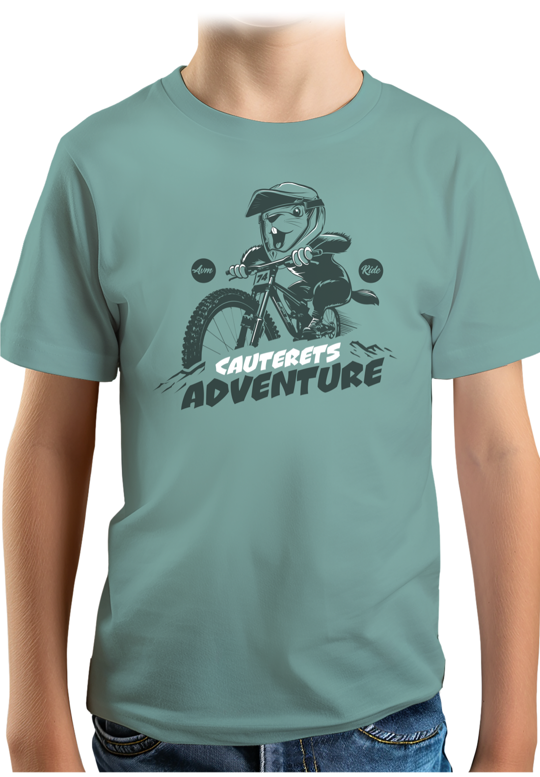 T-Shirt Garçon Marmotte sur vélo