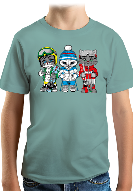 T-Shirt GarçonLes chats au ski (recto/verso)