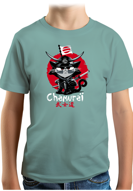 T-Shirt Garçon Chat en samouraï