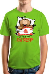 T-Shirt Garçon Je peux pas j'ai sieste marmotte