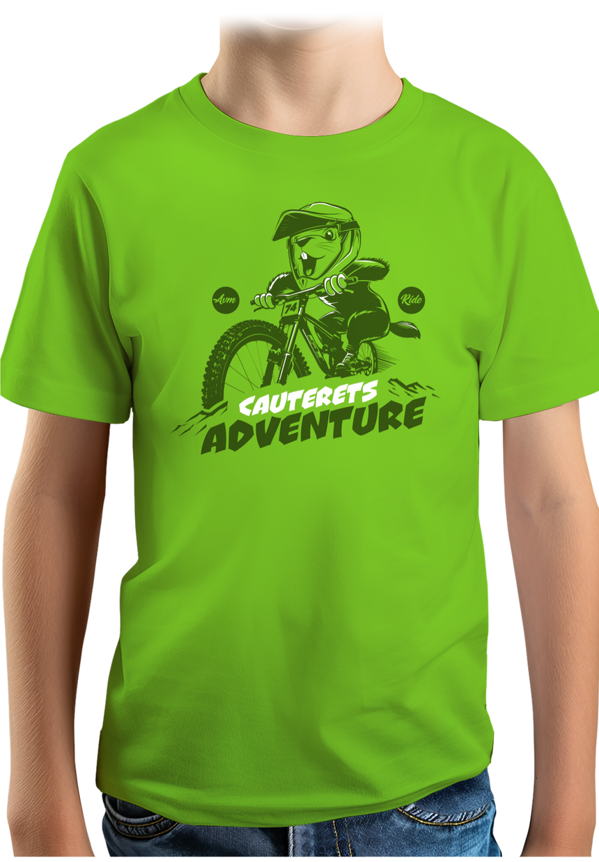 T-Shirt Garçon Marmotte sur vélo