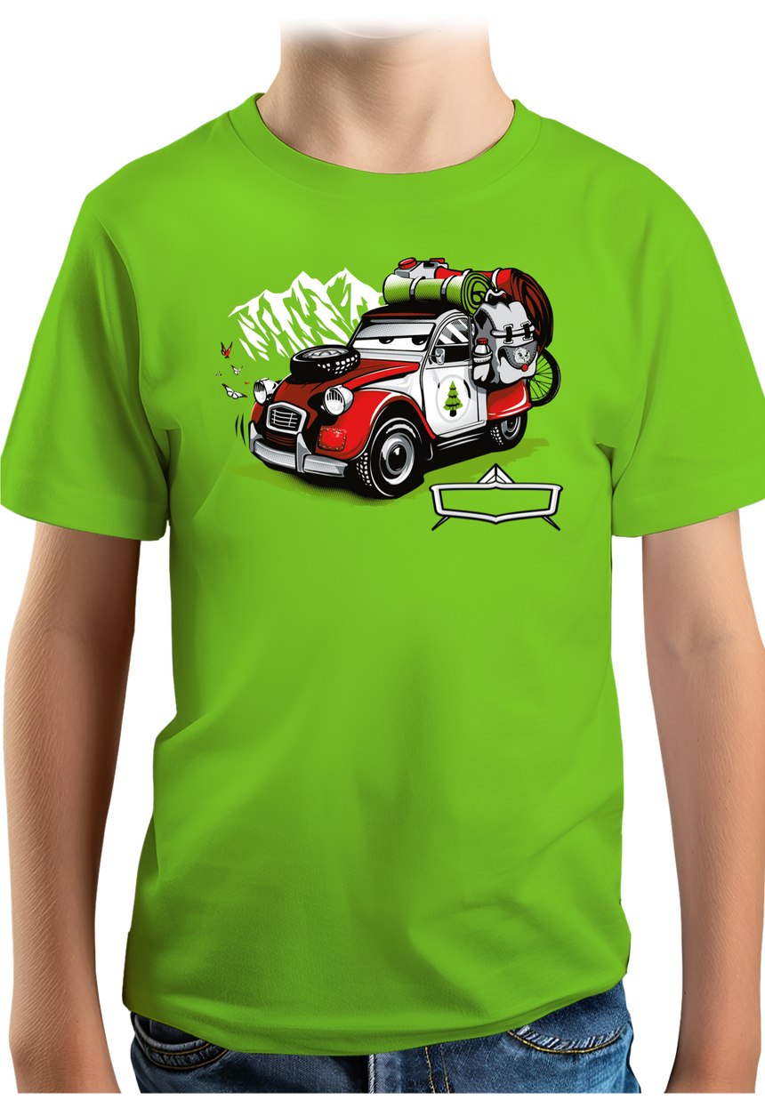T-Shirt Garçon Voiture 2CV à la montagne