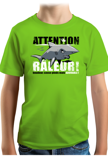 T-Shirt Garçon Attention requin râleur