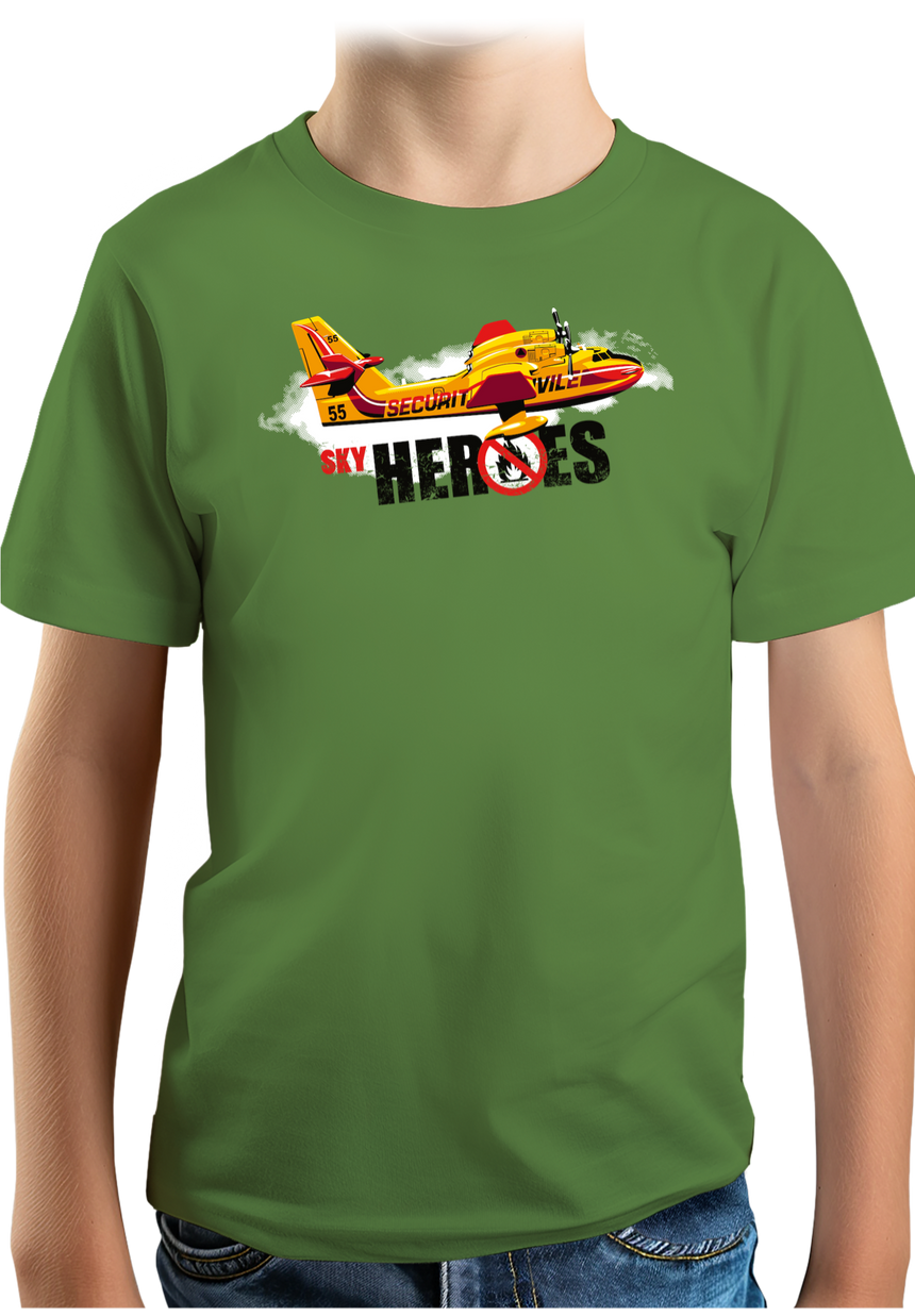 T-Shirt Garçon Avion pompier pour éteindre les feux