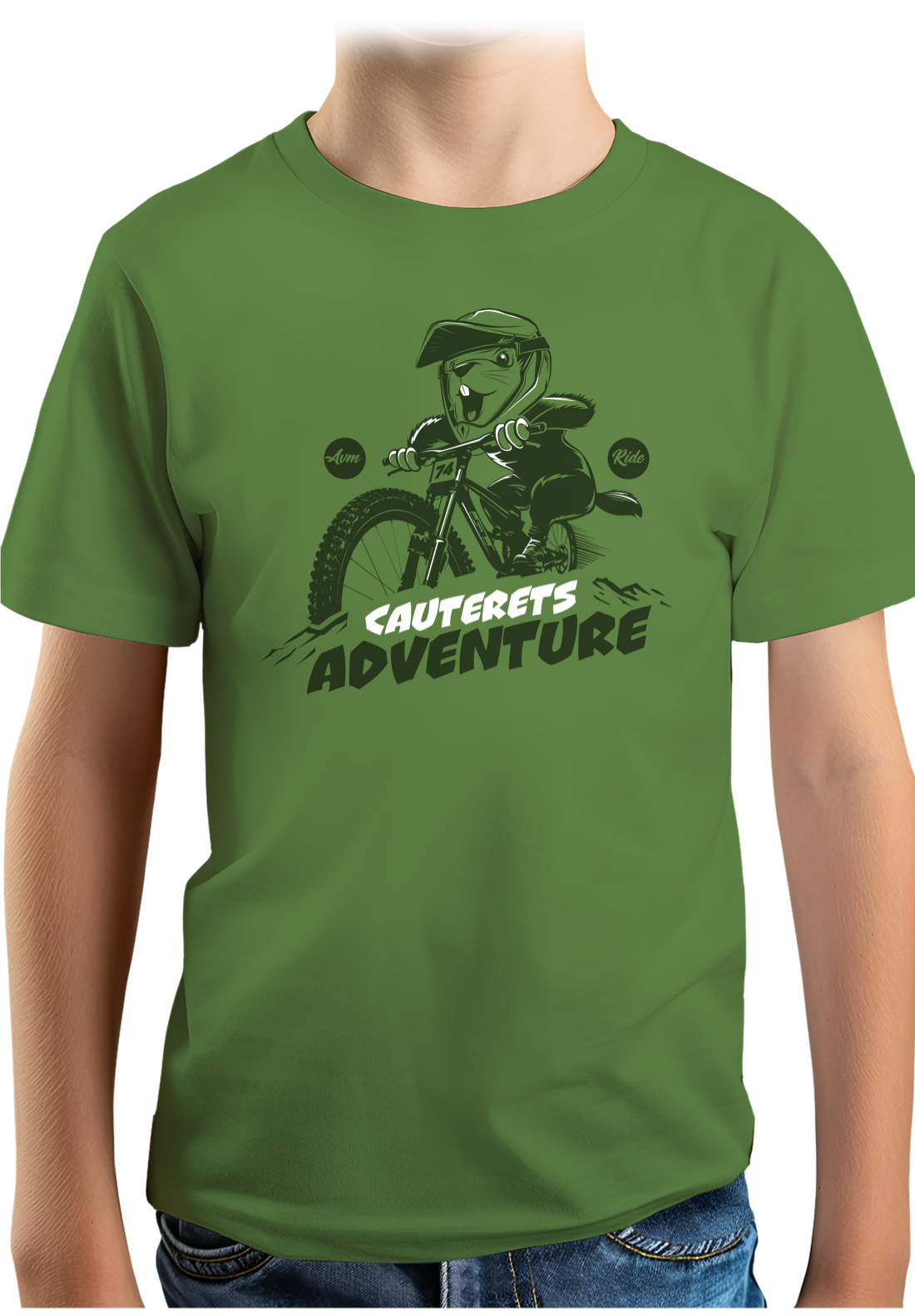 T-Shirt Garçon Marmotte sur vélo