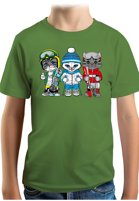 T-Shirt GarçonLes chats au ski (recto/verso)