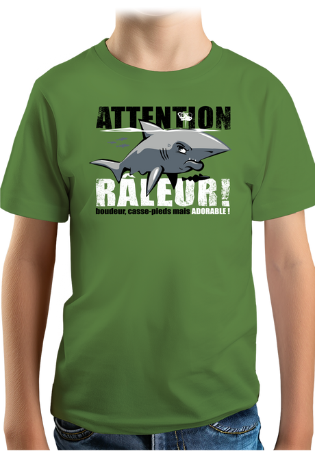 T-Shirt Garçon Attention requin râleur